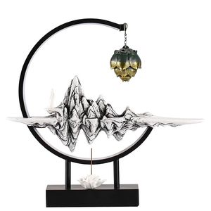 Brûleur d'encens en céramique à refoulement Vente en gros Brûleur suspendu zen de luxe avec cascade LED - Product Image 2