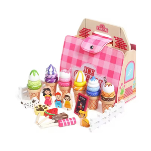Ensemble de jeu de boutique de crème glacée en bois, nourriture factice et accessoires de cuisine avec étui de transport pour les enfants de plus de 3 <span class=keywords><strong>ans</strong></span>, pour les garçons et les filles - Product Image 5