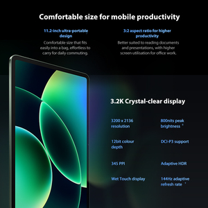 Xiaomi Pad 8 version globale, écran 3.2K 144Hz, processeur Snapdragon ®   Plateforme mobile 8s Gen 4, batterie 9200 mAh (typ), Xiaomi HyperOS 3 - Product Image 4