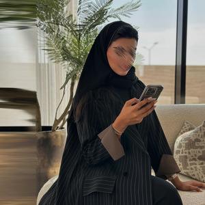 Venta caliente de alta calidad Bata a rayas cárdigan europeo y americano Dubai elegante Falda larga viajero Abaya chaqueta - Product Image 4