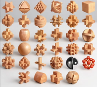 Mainan Puzzle Edukatif untuk Anak Laki-Laki Luban Lock Boats Mortise Tenon Balok Kayu 40-Piece Hadiah untuk Usia 2-3 Tahun