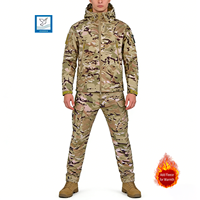Vêtements tactiques en softshell respirant et imperméable, camouflage, pour la randonnée et la pêche, ensemble deux pièces pour l'hiver, pour hommes, vente en gros