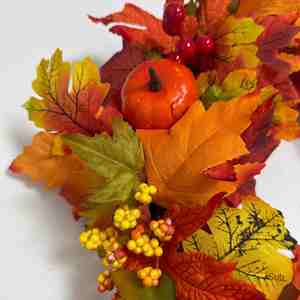 Promoción: Corona de la Cosecha de Otoño con Simulación de Explosión, Decoraciones de Hojas de Arce y Calabaza para Halloween - Product Image 4