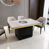 Table de cuisson carrée AOPA pour hotpot, vente en gros, avec cuisinière ETL et gril coréen pour restaurant