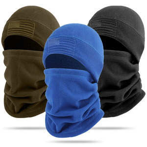 Winter Fleece Balaclava Hat Windproof Face Mask For Men Outdoor Cycling Warm Headgear With American Flag Patch - Product Image 1