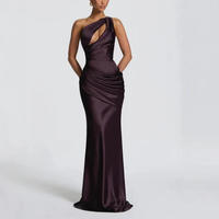 Robe de soirée trapèze en satin sur mesure, épaules dénudées, longueur ras du sol, avec fonction antistatique, idéale pour les fêtes (vente en gros)