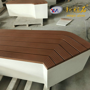 New Stone Building Materials Garden <b>Bench</b> 2500*600*600 Weather Resistant Wood Infused HPC Concrete Outdoor Furniture - Product Image 2
