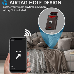 Portefeuille intelligent en métal personnalisé OEM pour hommes, blocage RFID, portefeuille pop-up en aluminium avec emplacement <span class=keywords><strong>AirTag</strong></span>, <span class=keywords><strong>porte</strong></span>-cartes de crédit et d'identité fin pour affaires - Product Image 3