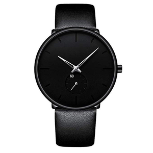 Relojes de Hombre a <span class=keywords><strong>Precio</strong></span> de Fábrica, Ultrafinos, Minimalistas, Resistentes al Agua, Reloj de Pulsera de Moda para Hombre, Unisex, con Correa de Cuero - Product Image 4