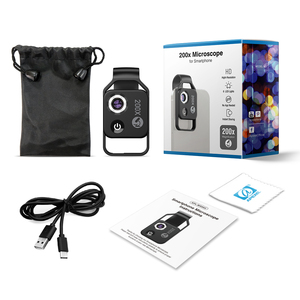 Populaire Apexel 200X Mobile Microscope Lentille Clip-type Téléphone Marco Lens 120mAh Caméra de téléphone portable avec 2 vitesses Lumière LED - Product Image 3