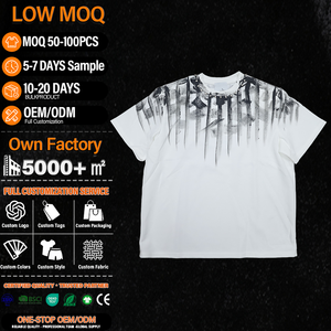 T-shirt imprimé à manches courtes pour homme, 100 % coton, col rond, coupe classique, streetwear décontracté, motif pinceau à encre, design personnalisé - Product Image 1