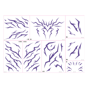 สติกเกอร์สักลายกลุ่มปีศาจออกแบบมาสำหรับผิวหน้าสำหรับคนรักอะนิเมะ - Product Image 1