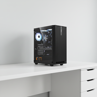 Ordinateur de bureau préassemblé ATX avec verre trempé, refroidissement silencieux, compatible avec plusieurs processeurs pour le jeu