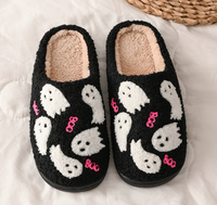 Noël Halloween hiver pantoufles en peluche avec rembourrage intérieur chaud pantoufles en peluche