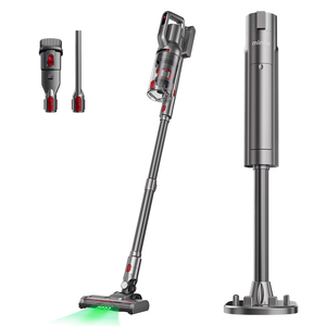 Aspirateur balai cyclonique sans fil avec filtration HEPA, station de vidage automatique, sac à poussière de 600 ml, base rechargeable - Product Image 1