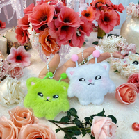 Porte-clés en peluche Alien Vert Kawaii, Poupée en peluche Astronaute Moelleuse, Breloque Mignonne Galaxie, Pendentif Chat Alien en Peluche, Jouets en Peluche, Porte-clés