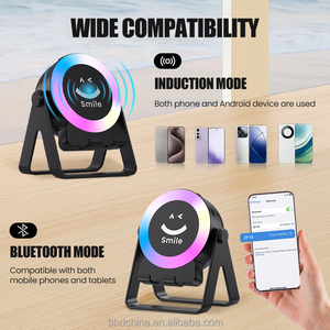 Haut-parleur Bluetooth coloré RGB BT 5W lecture automatique de <span class=keywords><strong>musique</strong></span> avec support de support intelligent sans fil à lumière ambiante pour bureau à domicile - Product Image 4
