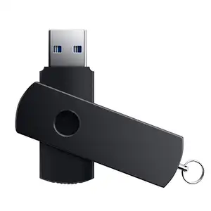 Promosyonlar hediyeler hediye için anahtarlık ile özelleştirilmiş klasik alüminyum büküm USB flash bellek sopa döner kalem flash sürücü