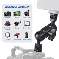 Rotule universelle à bras articulé avec vis 1/4 et port de vis, rotule réglable pour appareil photo reflex numérique, éclairage LED et surveillance