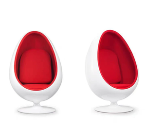 Chaise pivotante <span class=keywords><strong>en</strong></span> forme de <span class=keywords><strong>coquille</strong></span> <span class=keywords><strong>d</strong></span>'<span class=keywords><strong>oeuf</strong></span> <span class=keywords><strong>en</strong></span> FRP créative de style moderne Chaise elliptique à bulles avec boule pointue pour chambre à coucher ou appartement - Product Image 4