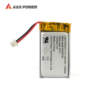 KC/CE/UL/IEC62133 Wiederaufladbare Li Polymer Batterie 552035 3,7 V 350mAh Lipo Batterie - Product Image 2