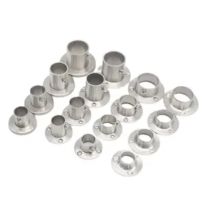 China stainless steel flange base railing fittings round tube base