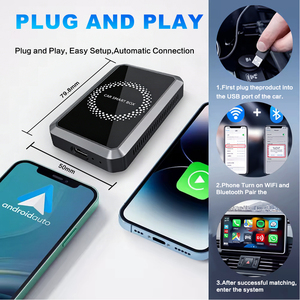 Adaptateur sans fil CarPlay 4 en 1, Android Auto, HDMI, <span class=keywords><strong>Mirror</strong></span> <span class=keywords><strong>Link</strong></span>, double bande 2,4G 5G, OEM Plug and Play pour iPhone, <span class=keywords><strong>Samsung</strong></span>, Hyundai, Ford - Product Image 2