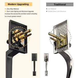 Bbdhדף כניסה פנים הפיך ידית חיצונית חיצונית דלת ידית מנעול ידית דלת קיפאון - Product Image 3