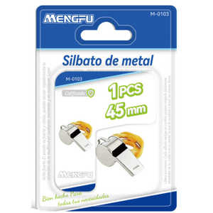 Fischietto in Acciaio Inossidabile con Cordino, per Sport, Fitness, Sicurezza ed Emergenze, Marca Mengfu M-0103, Prodotto in Cina - Product Image 1