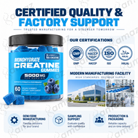 Gummies de créatine monohydrate 5000mg sous marque privée OEM, supplément de nutrition sportive pour la force et les performances, 60 gummies, fabricant