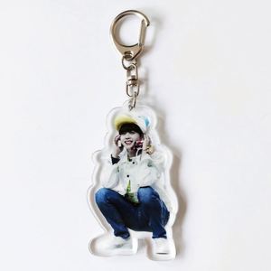 Customizable Anime Plastic Clear Acrylic Keychain with Glitter Words Printed New UV Printing Technology Make Your Own Design - Product Image 5