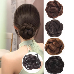Peluca de cabello trenzado de fibra Kanekalon, 10cm, 96g, estilo natural para mujer, accesorios para el cabello con clips - Product Image 2