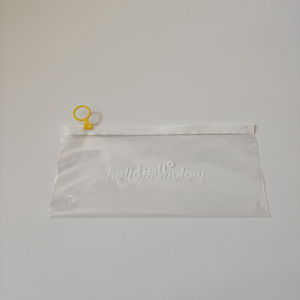 リサイクルロゴ印刷クリアLdpeプラスチックプルラウンドリングスライダージッパーロックソックス包装送料ポリバッグ - Product Image 3