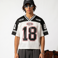 T-shirt Maillot de Football Américain Graphique Rétro Streetwear en Maille, Coupe Boxy Oversize Personnalisée par Sublimation pour Fabricants de Vêtements