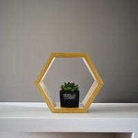 Ensemble d'étagères hexagonales en bois à montage mural de 3 étagères, étagère suspendue pour salon bureau chambre salle de bain