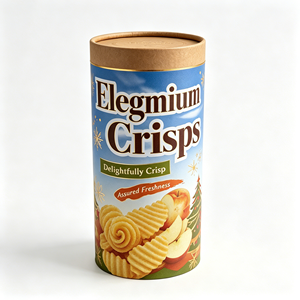 Luxury Christmas Rigid Round Tube Box for Gourmet Potato Chips Snack Food <b>Packaging</b> Custom <b>Printed</b> Manufacturer - Product Image 4