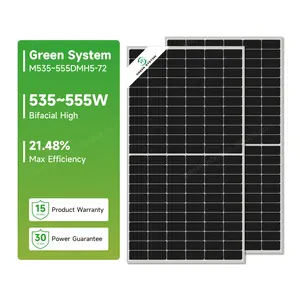 Green System 530W 550W Photovoltaic Panels Panneau Solaire Solar Plate Monocrystalline Solar Panels