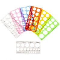 BEOCL – Lot de règles géométriques en plastique transparent coloré pour dessin et traçage de cercles, plusieurs tailles, vente en gros