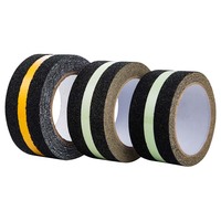 Rouleau de ruban antidérapant en PVC noir avec bandes phosphorescentes pour marches d'escalier, bande de traction pour escalier