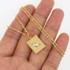 Collar con Colgante de Carta del Tarot Chapado en Oro de 18K de Alta Calidad, Talismán de Ojo de Sol Moderno para Mujeres, Regalo - Product Image 4
