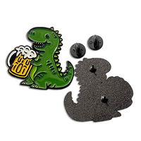 Épinglette en métal plaqué or émaillé, style anime créatif, avec image de dinosaure de dessin animé personnalisée, imitation exquise, pour décoration intérieure