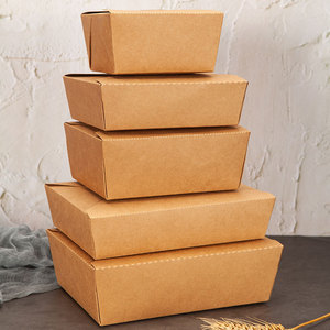 Vetvrije Pastadoos Kraftpapier Voedselcontainer Fastfood Vierkante Verpakkingsdoos - Product Image 3