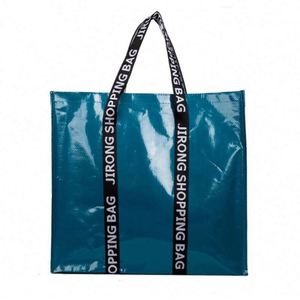 Sac fourre-tout de grande capacité, imperméable, personnalisé, en PP tissé, sac à bandoulière pour femmes, sac de shopping - Product Image 1