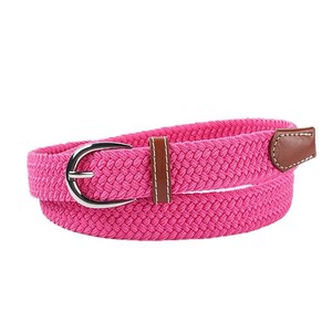 Woven <b>Elastic</b> Waist <b>Belt</b> Polyester Cotton Pin Buckle Casual Artistic Retro Style Unisex <b>Belts</b> Pink Navy Blue Brown Beige - Product Image 4