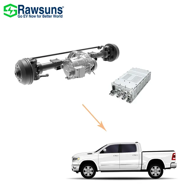RAWSUN cutting-edge 5400/3240Nm front drive electric axle 140KW motor with reducer for 4.5-ton electric vans and buses