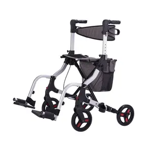 Gehandicapte Transportstoel In Hoogte Verstelbare Aluminium Opvouwbare Rollator Rollator Voor Ouderen