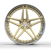 Nuevas llantas Geruida de aleación de aluminio 6061 T6 forjadas, pulidas en oro, multirradio, prensadas a 12000T, con certificación TUV JWL S4-00002, personalizadas de 18-24 pulgadas.
