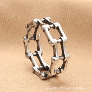 yunnique Bicycle Chain <b>Ring</b> Retro Silver Men's Geometric Jewelry Gift - Product Image 3