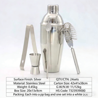 Ensemble de bar en acier inoxydable, shakers et mélangeurs à cocktails de luxe, kit de bar à domicile avec accessoires en bambou, glaçons réutilisables pour la préparation de cocktails