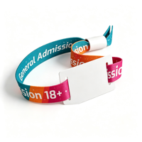 Bracelet NFC personnalisé en tissu avec étiquette PVC, bracelet RFID tissé jetable pour contrôle d'accès lors d'événements, festivals et concerts